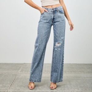 Mid Rise Relaxed Straight Pants